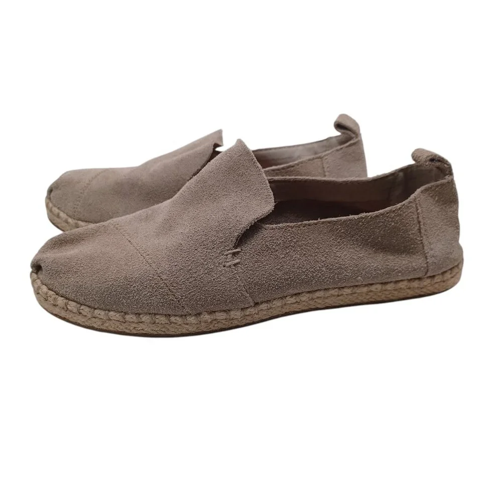 Toms Suede Flats Espadrilles Slip On‎ Loafer Neutral Tan Womens 6.5